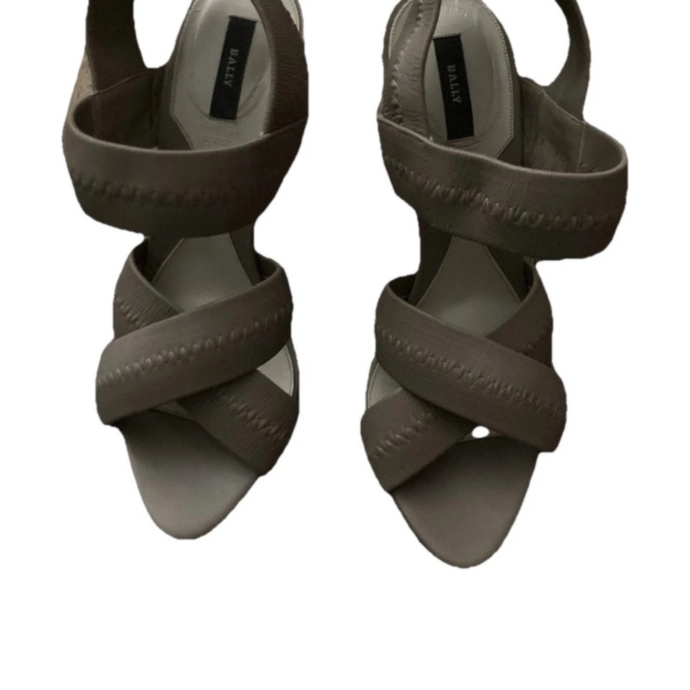 Bally Leather Strappy Slingback Sandals In Taupe SZ 37 EU 6 1/2 US